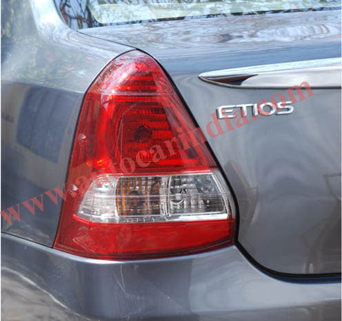 Rear updates include re-styled taillamps for the Etios. 